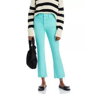 Mother Jeans Women's 30 Cascade The Hustler High Rise Frayed Flare Leg Ankle